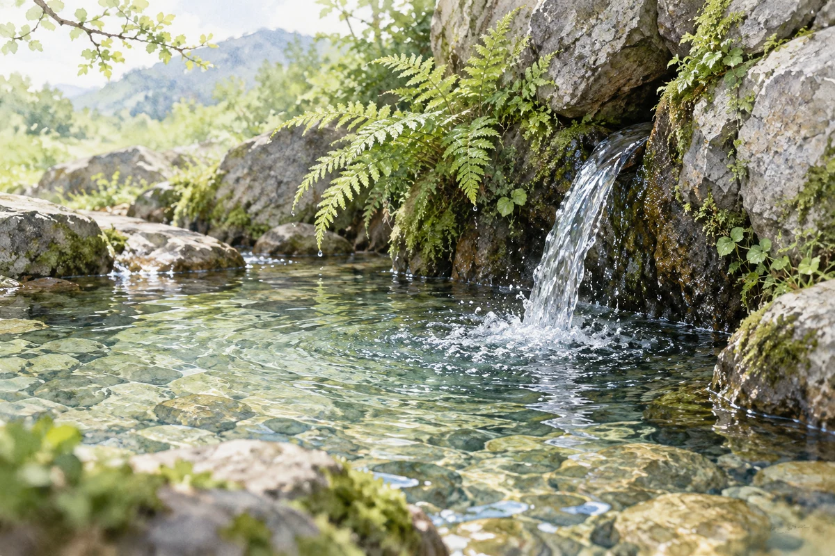 岩隙流出的泉水