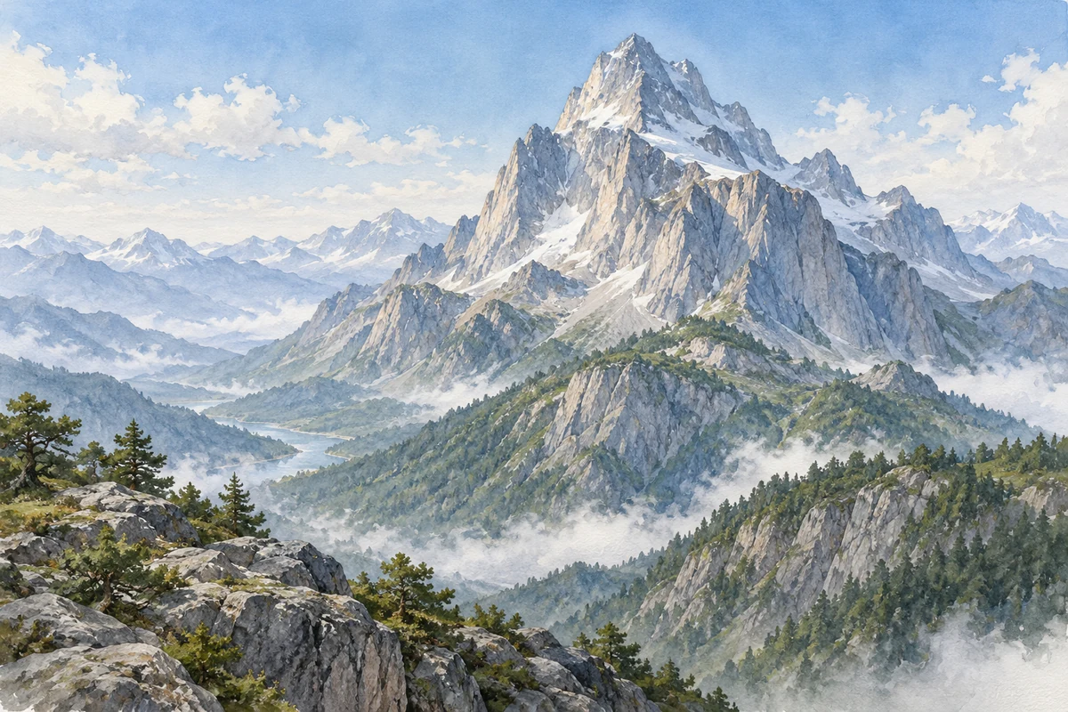 高山与层叠远岭