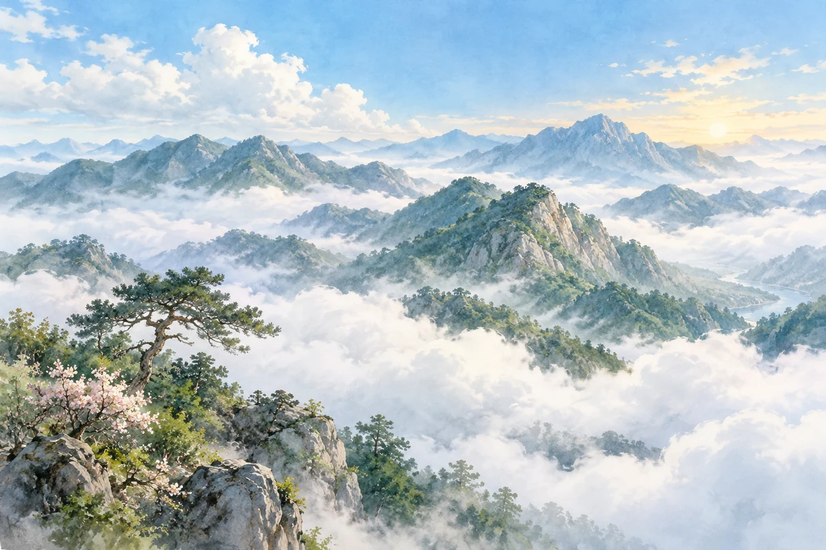 云雾环绕的山峰