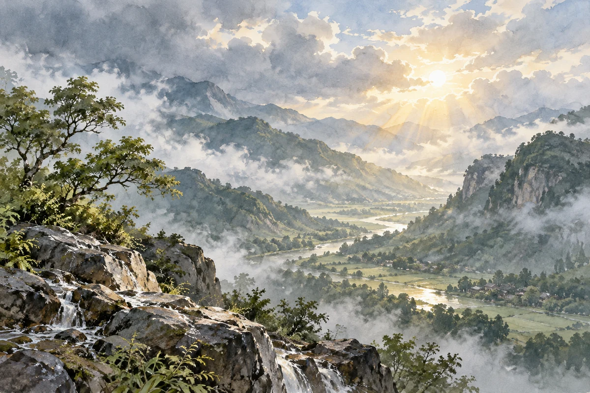 雨后放晴的山谷