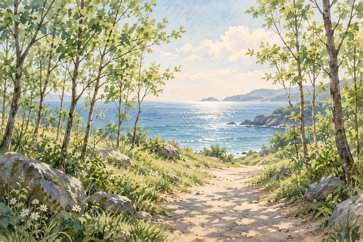 幼树间通向远海的小路