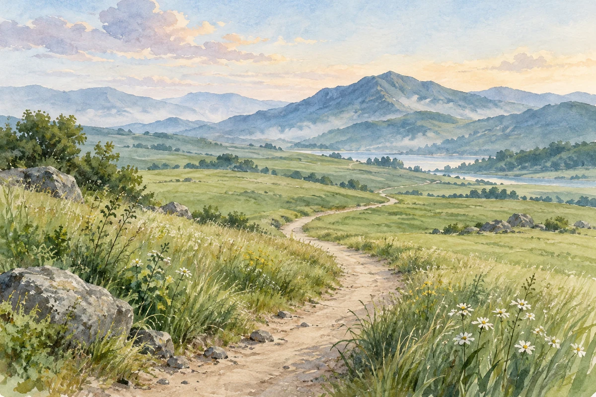通往远山的步道