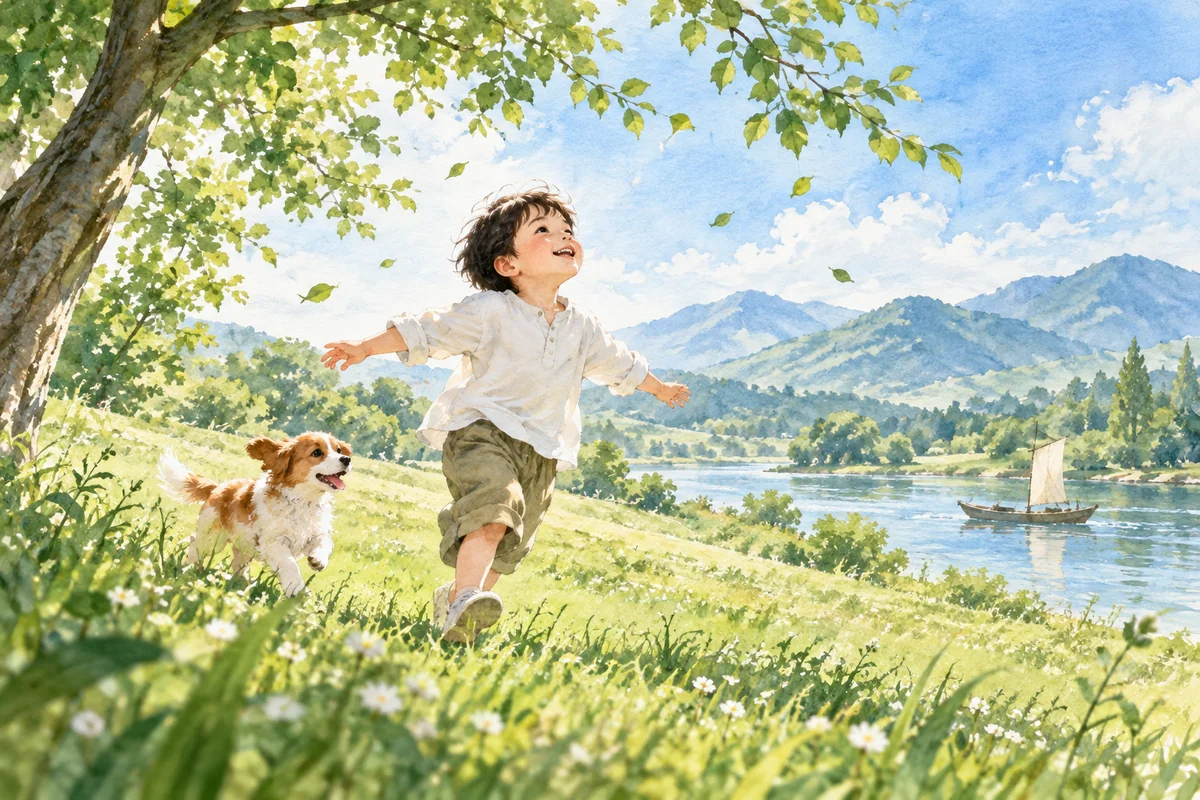 日光照亮草地与树叶