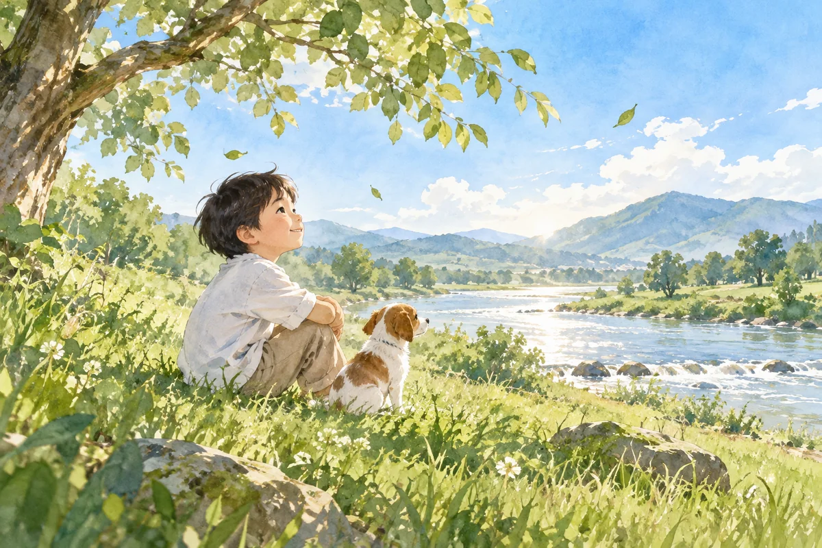 日光照亮草地与树叶
